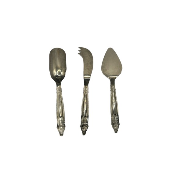 Godinger set of 3 Silver Plated Serving Utensils Cutlery Vintage - Picture 2 of 2